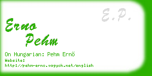 erno pehm business card