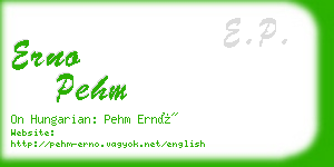 erno pehm business card